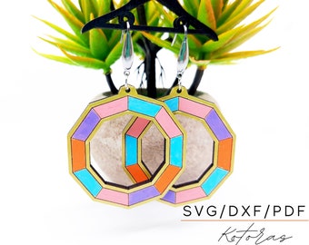 Laser Cut Geometric Earrings SVG, Wood Earring Shapes (Digital Download)