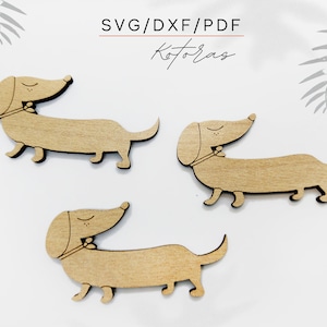 Dachshund laser cut  broch, pin  for laser cut and engrave Wood Svg, Laser Cut Svg for Glowforge, Shapes Svg, Pdf, Dxf