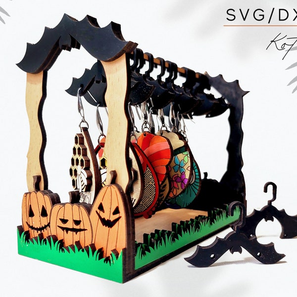 3mm Halloween Ohrring Hänger | Ohrringhalter | Schmuckständer | Ohrring Display | DIGITALER DOWNLOAD svg / dxf / pdf / cdr für 3mm