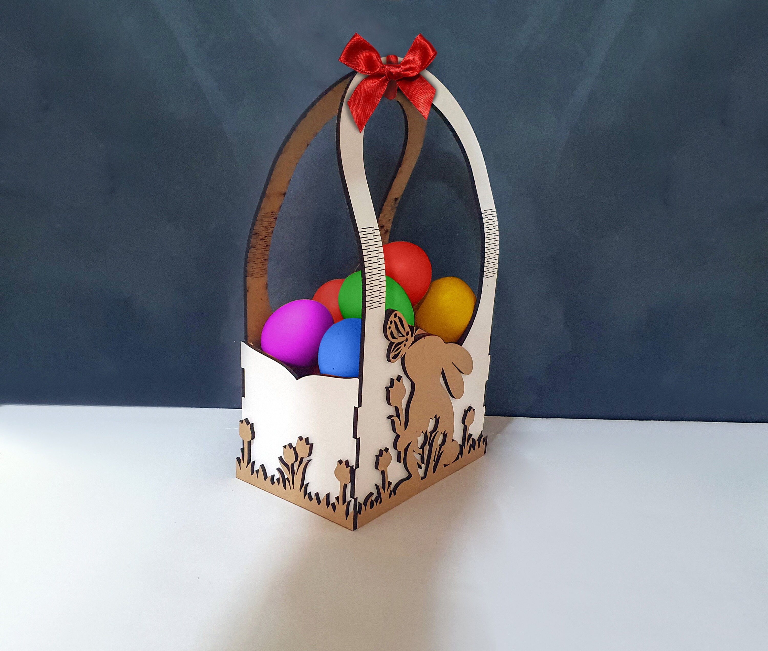Easter Basket With Two Handles Laser Cut File SVG DXF - Etsy