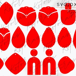 44 Earring Templates - SVG DXF PDF  Commercial Use, Earring Cut file, Digital Cut File, Digital Download, Instant Download svg / dxf / pdf