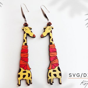 Giraffe earrings digital file earrings for laser cut and engrave Wood Earring Svg, Laser Cut Earring Svg, Glowforge, Earring Shapes  Dxf