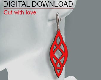 Stylized Earrings design,  Digital Download, Laser Cut File