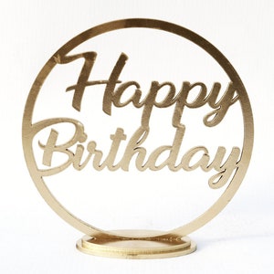 Happy Birthday Cake Topper, Digital Download Vector File, Cake Topper Lasercut