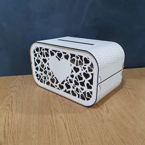 Caja de madera para tarjetas, caja de regalo para bodas y cumpleaños, archivo cortado con láser Svg Dxf