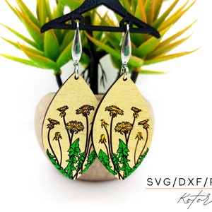 Dandelion Modern Earrings Digital Download