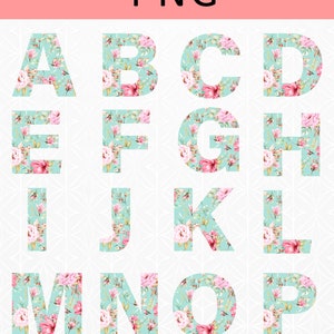 Uso comercial, Alfabeto floral en acuarela, Alfabeto floral, Monograma de letras florales, Inicial floral, Acuarela, png floral, Alfabeto png