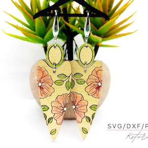 Laser Engraved Earrings Digital Download Wood Earring Svg, Laser Cut Earring Svg for Glowforge, Earring Shapes Svg, Pdf, Dxf