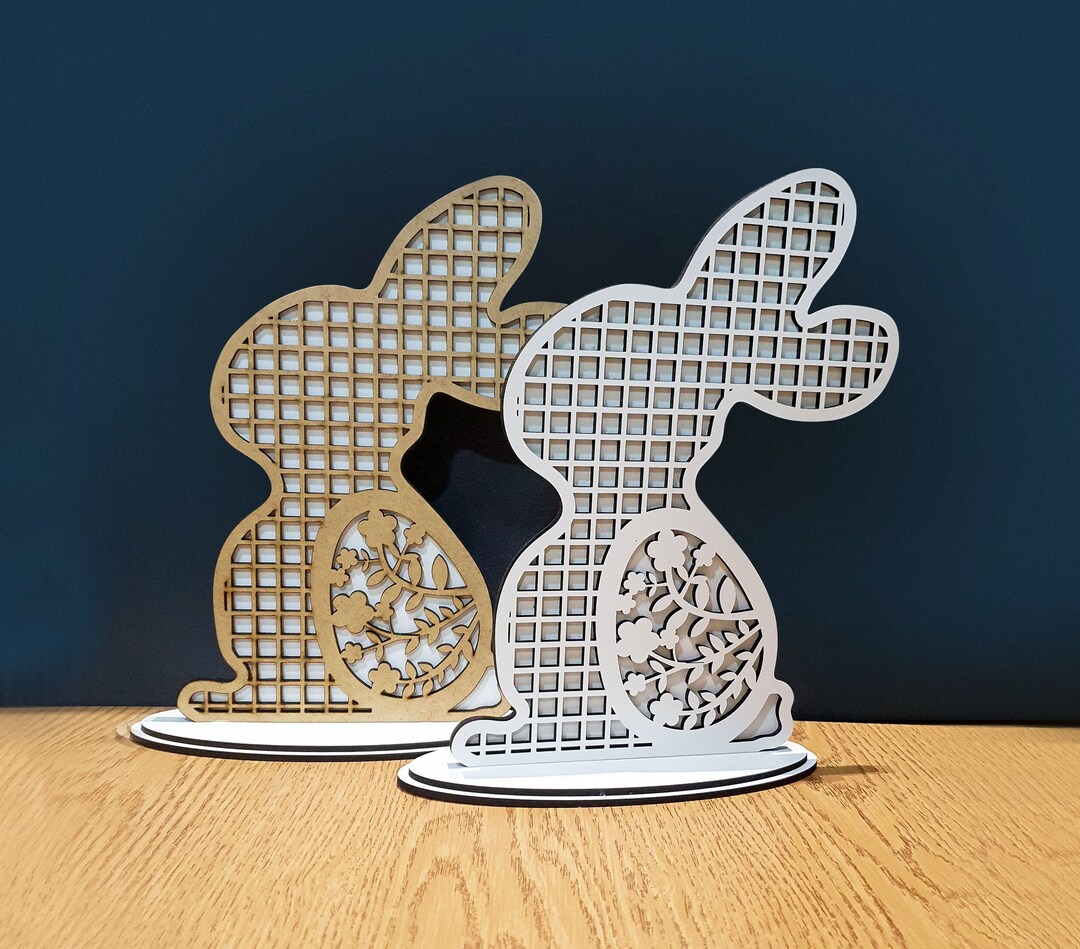 Laser Cut Wooden Easter Bunny Decor , Digital DXF SVG File - Etsy