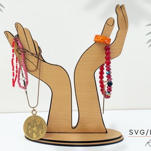 Hand Shaped Jewelry Stand Laser Cut File (SVG, DXF, PDF)
