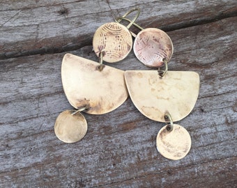 Brass Half Moon Earrings