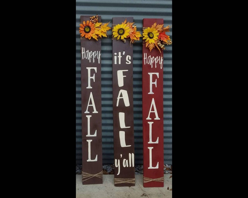 Fall Porch Signs, welcome, happy fall ya'll, it's fall, sunflower, tall, welcome, leaner bild 1