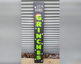 Mean Green One Welcome, Christmas, Holiday, Porch, Sign, Leaner