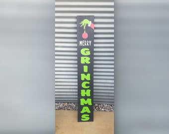 Mean Green One Welcome, Christmas, Holiday, Porch, Leaner, Wood Sign