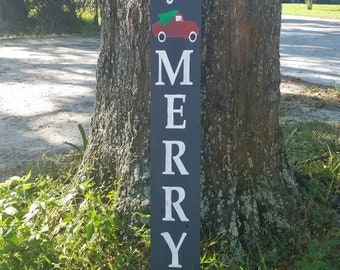 Be Merry Christmas/Holiday Porch sign with Farm Truck