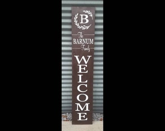 Personalized Family Name, Initial, Welcome Sign