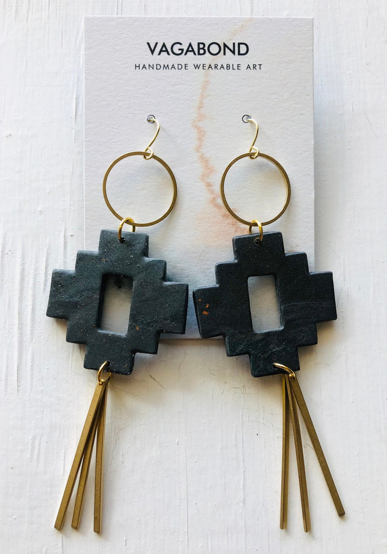 Santa Fe inspired earrings with brass