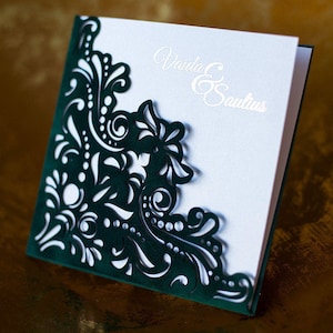 VELVET paper laser cut with pocket invitations