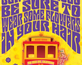 Wear Some Flowers Cable Car sticker