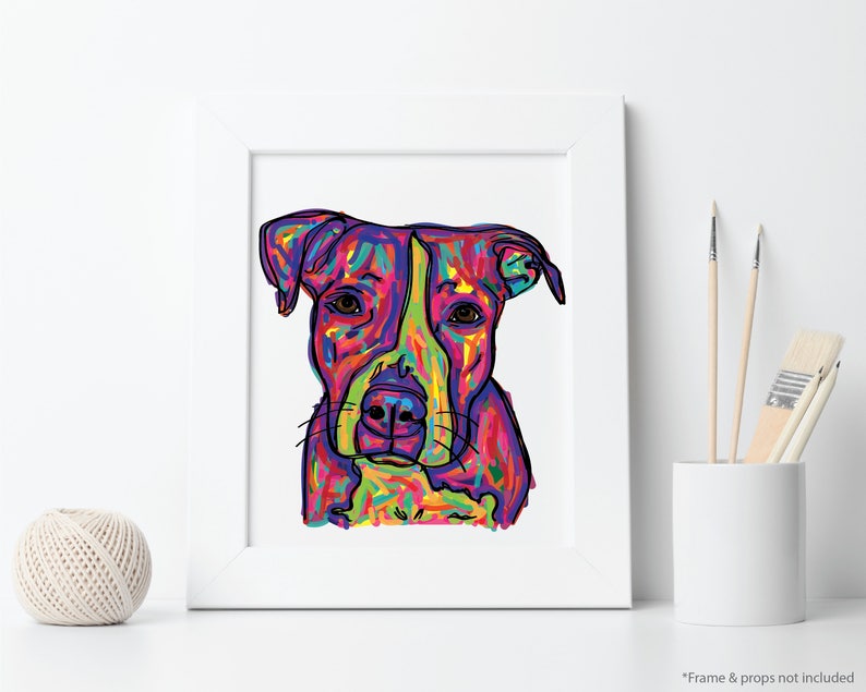 Custom Pet Portrait Pop Art Illustration Printable Digital Etsy