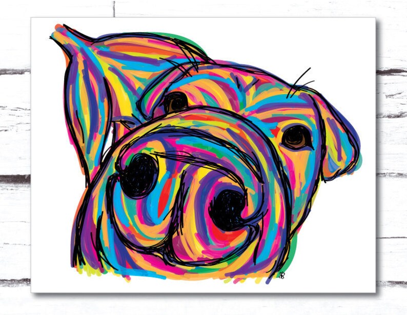 Custom Pet Portrait Pop Art Illustration Printable Digital Etsy