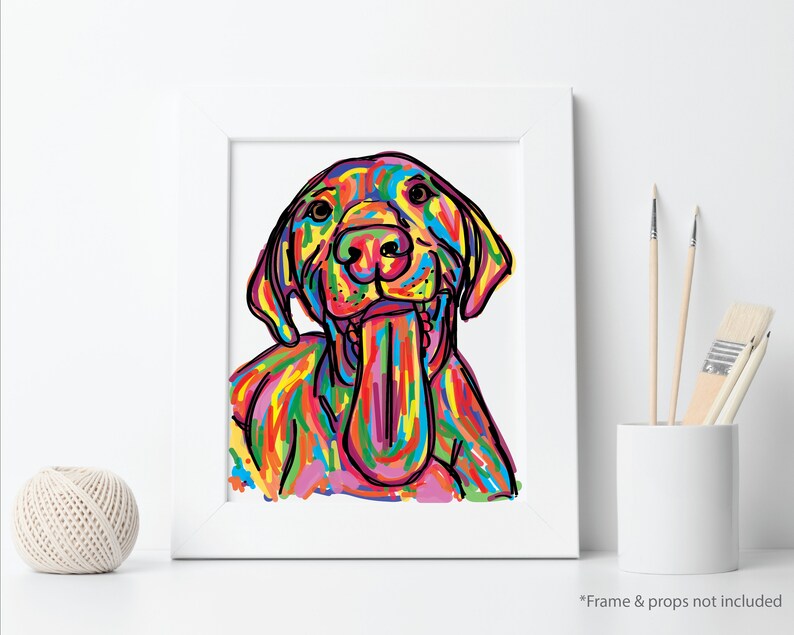 Custom Pet Portrait Pop Art Illustration Printable Digital Etsy