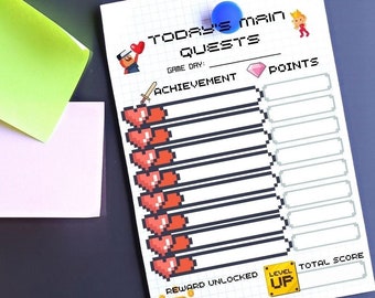 Kids Printable Gamer Daily To Do List for Chores Tasks and Activities - Childrens Video Game Themed Parents Downlaod