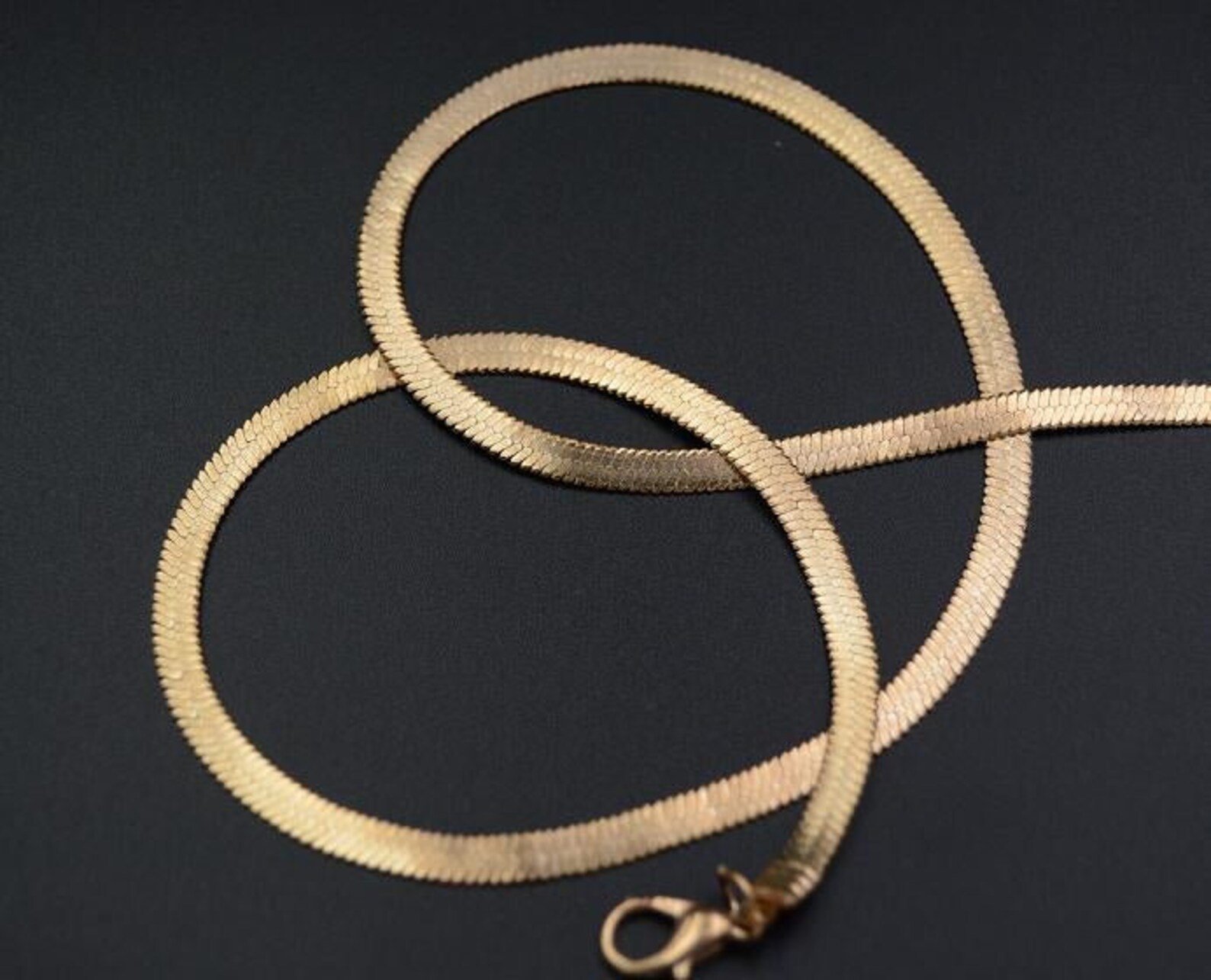 Gold Herringbone Chain 3MM Necklace/Gold Herringbone Etsy