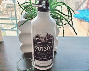 Poison Arsenic Label Print Water Bottle 600ml Stainless Steel Horror Gift