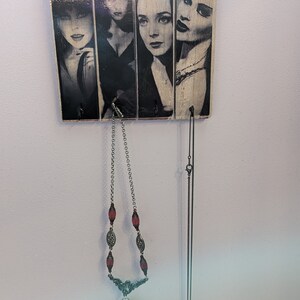 Women of Horror Printed Wooden Square Necklace Key Holder Black and ...