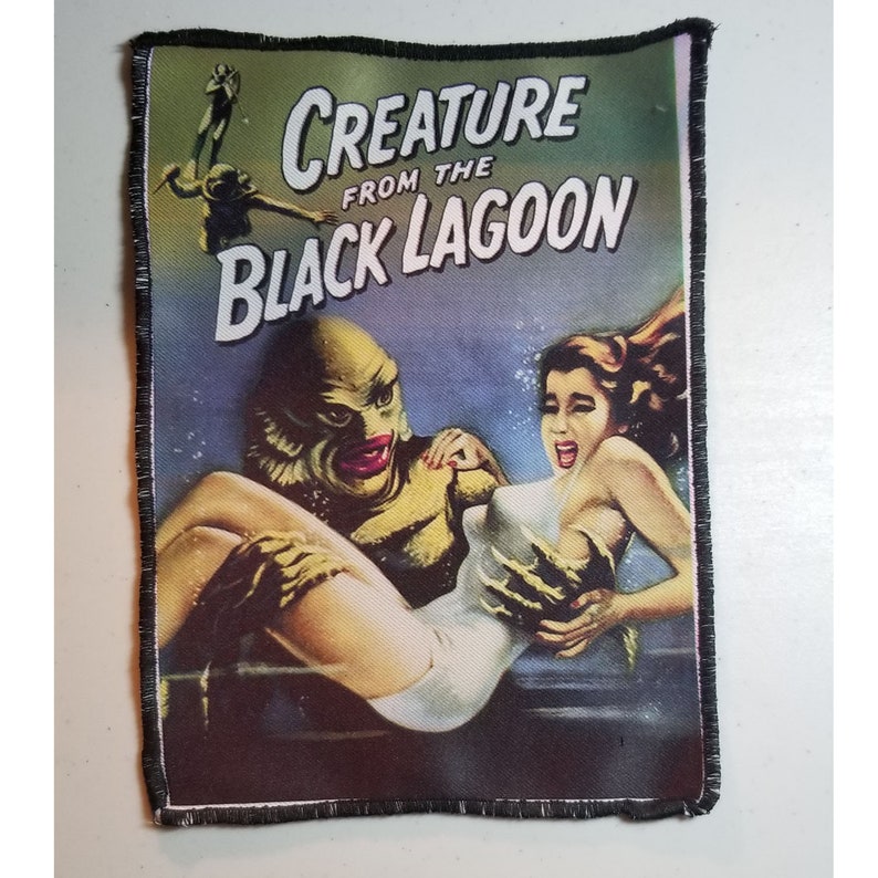 5 X 7 inch Creature From the Black Lagoon Printed Fabric Patch