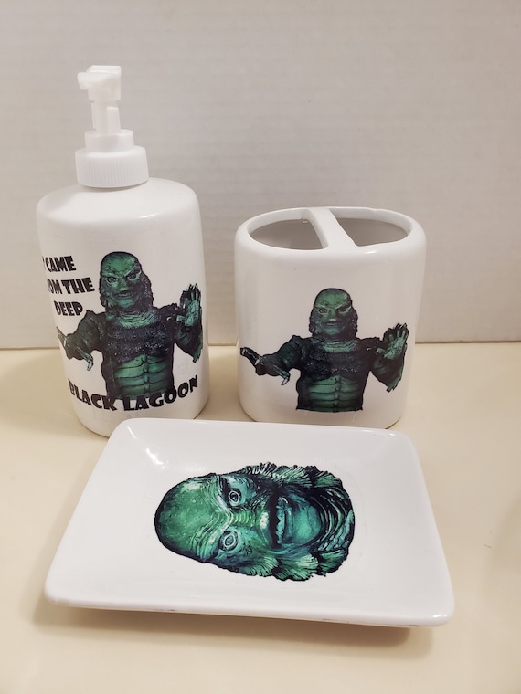 Horror Bathroom Decor Creature From the Black Lagoon 3 Piece Etsy