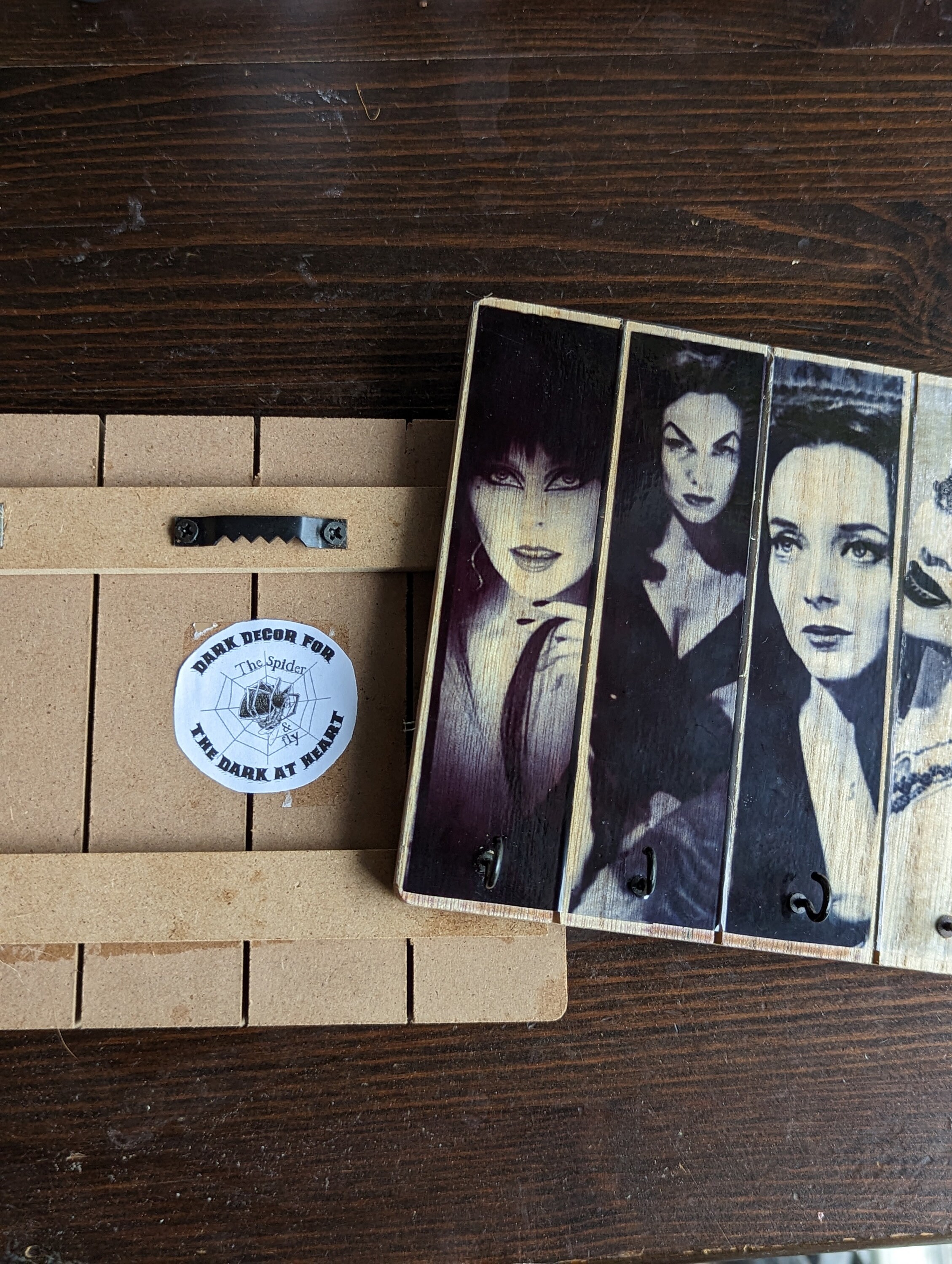 Women of Horror Printed Wooden Square Necklace Key Holder Black and ...