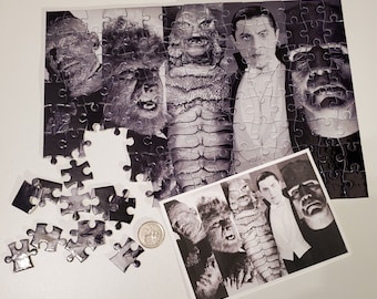 Classic Movie Monster Men Jig Saw Puzzle 120 Piece ~ Horror Gift ~ Dark Decor