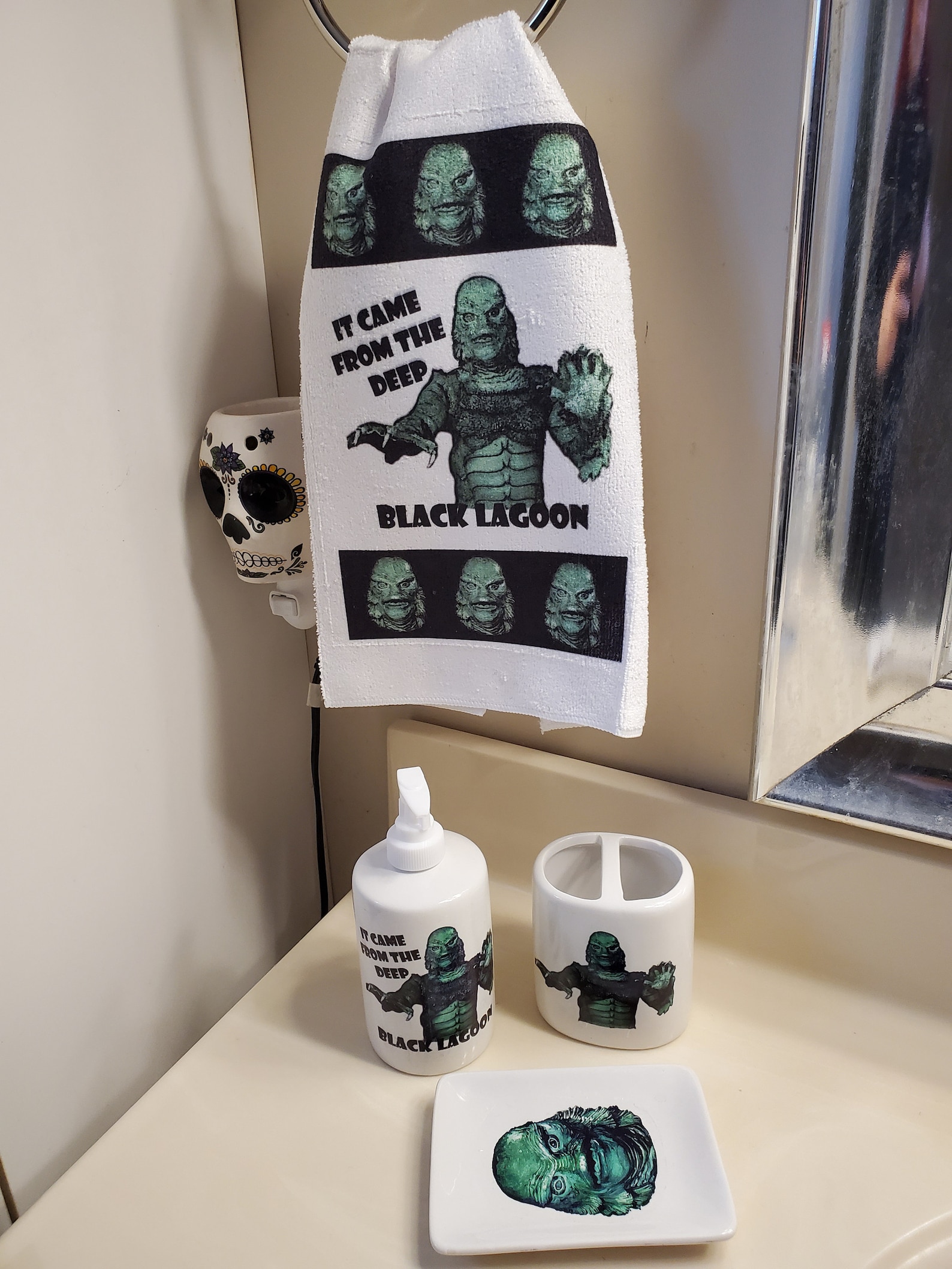 Horror Bathroom Decor Creature From the Black Lagoon 3 Piece Etsy