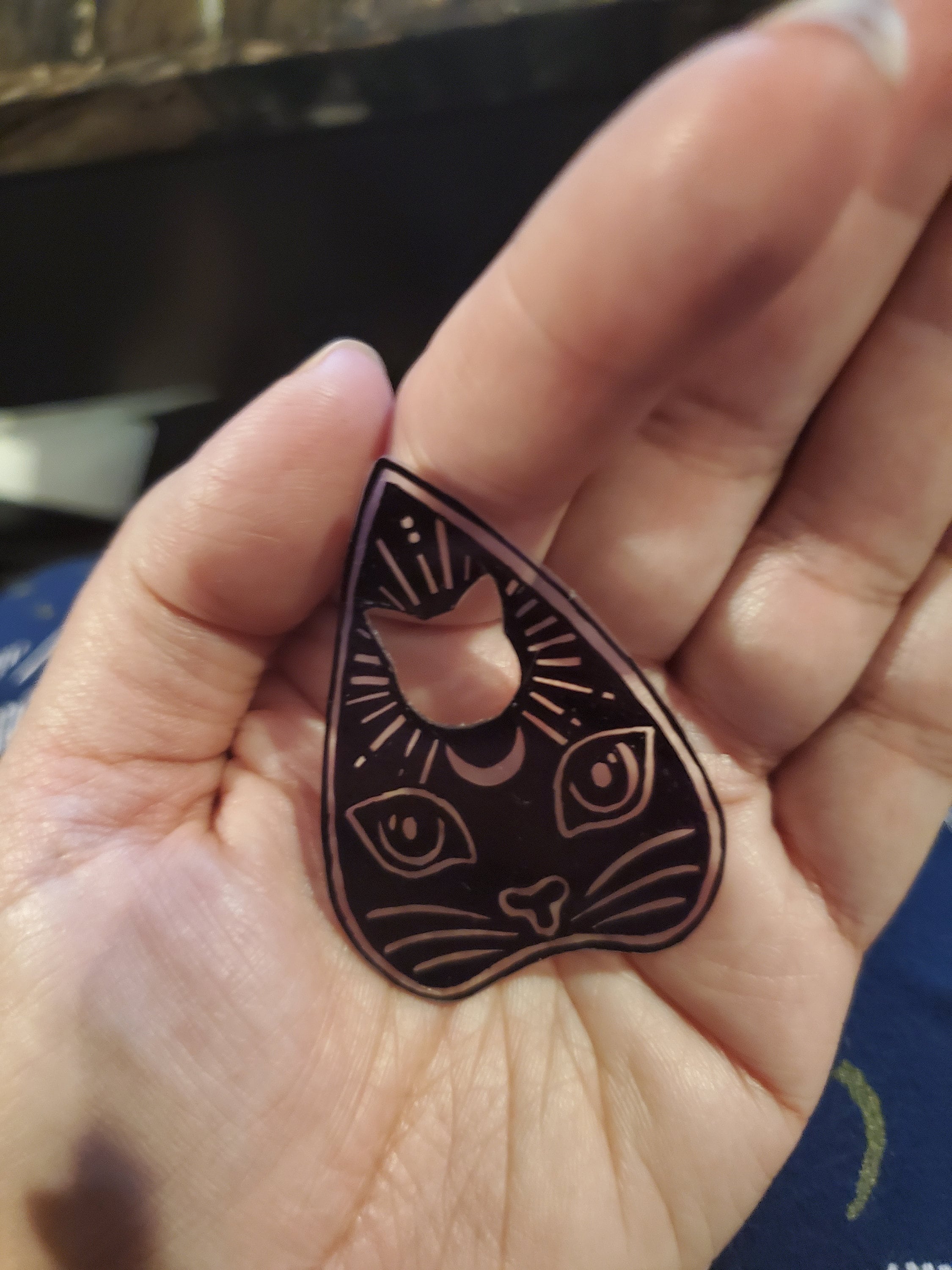 CREATCABIN Holz-Spirit-Board Mit Katzen-Design – Ouija-Brett Mit Planchette, 30 X 21 Cm, Für Wicca & Dekoration
