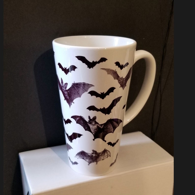 Bats in the Belfry 17 Ounce Ceramic Latte Style Coffee Mug Dark Decor ...
