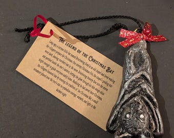 Christmas  Bat Ornament~ resin - Spooky Creepmas ~Gothic holiday home decor ~ Handmade Victorian Christmas