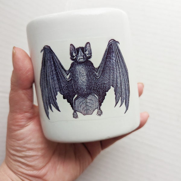 Bat Tooth Brush Holder Ceramic~ Gothic home decor ~ Victorian Illustration ~ Handmade gift