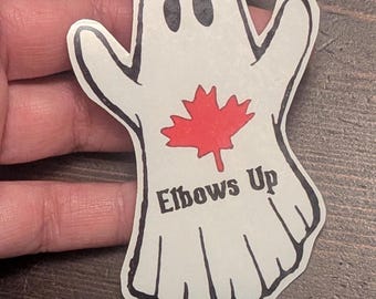 Elbows Up Canada spooky cute ghost sticker vinyl water proof  Free Shipping