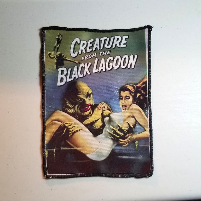 5 X 7 inch Creature From the Black Lagoon Printed Fabric Patch