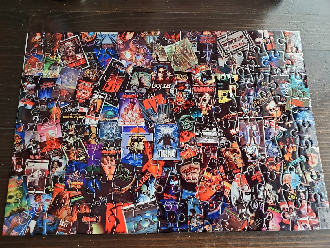 Horror Movie Poster Collage Puzzle 120 or 252 Pieces Horror Etsy
