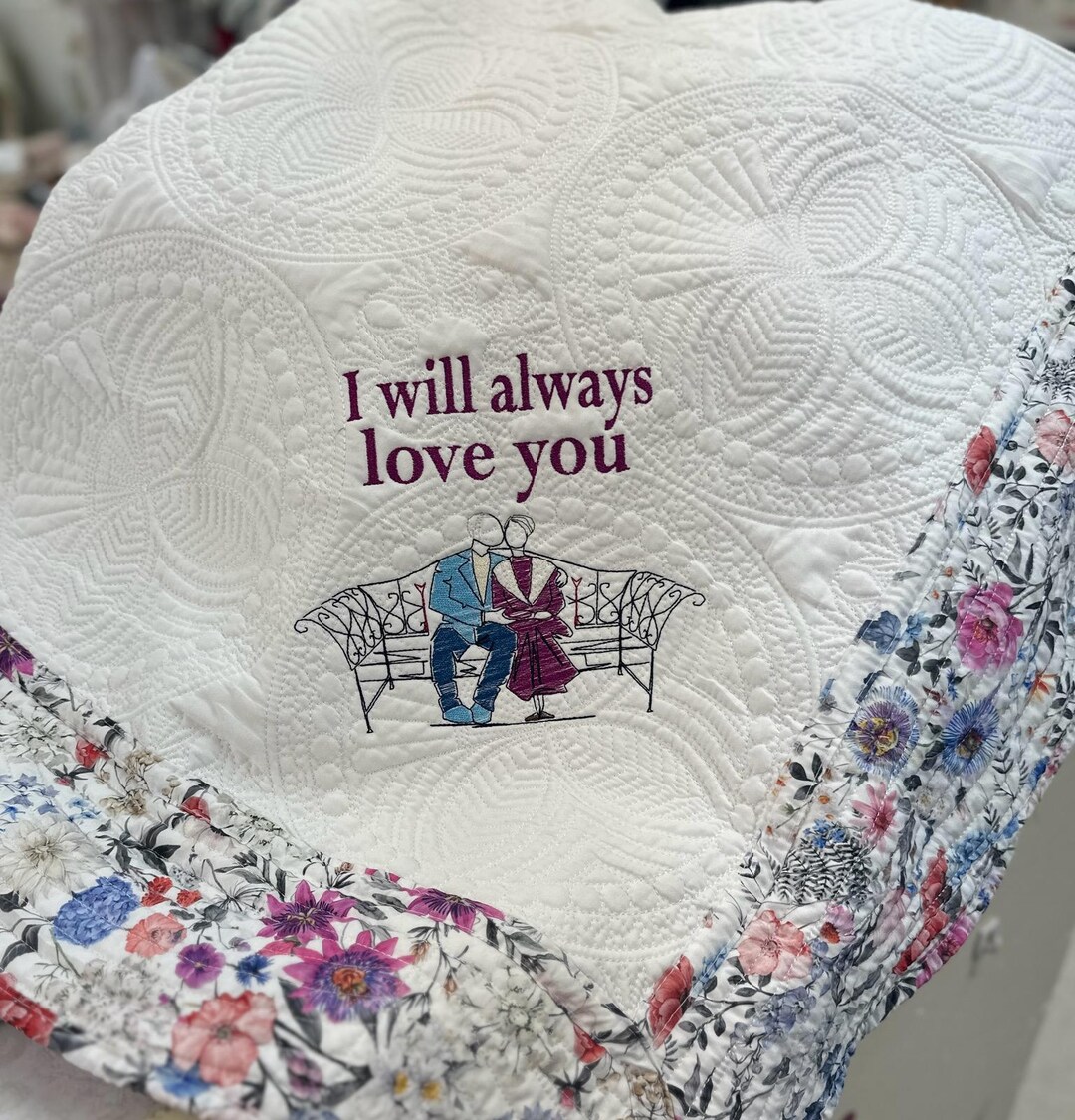 Timeless Love; I Will Always Love You Embroidered Heirloom Lap Quilt - Etsy