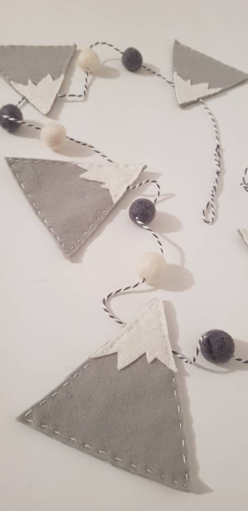 Felt snowy mountain garland. Nursery garland. Woodland nursery Etsy