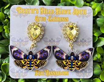 Death's-Head Hawk Moth - Stud Earrings