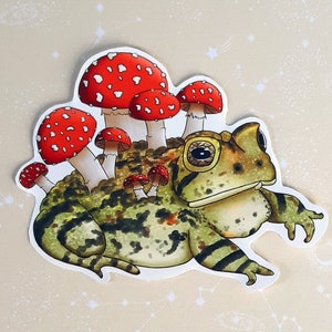 Sticker champignon vénéneux - Cottagecore, sorcière, champignons, grenouilles