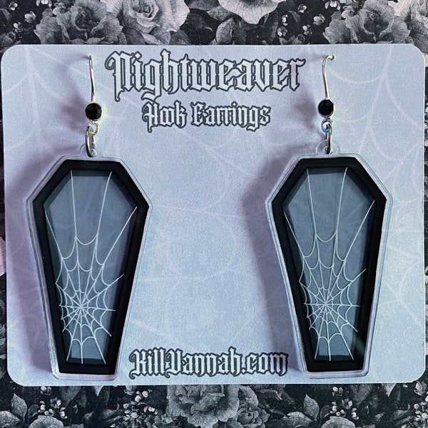 Nightweaver - Acrylic Hook Earrings with stained glass effect