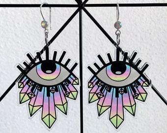 Crystal Visions - Acrylic Hook Earrings with stained glass effect