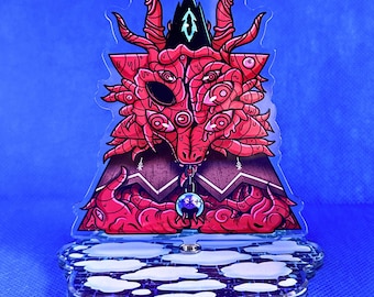 Goddess of Winter - Rotating Acrylic Standee - Cult of the Lamb Woolhaven inspired