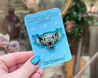 Haunting Dance - Clear Teal Acrylic Pin - Inspired by Danse Macabre